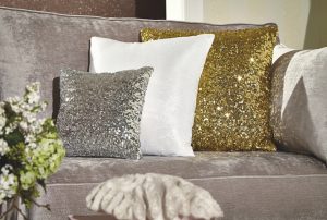 Arthouse Silver Sequin Cushion